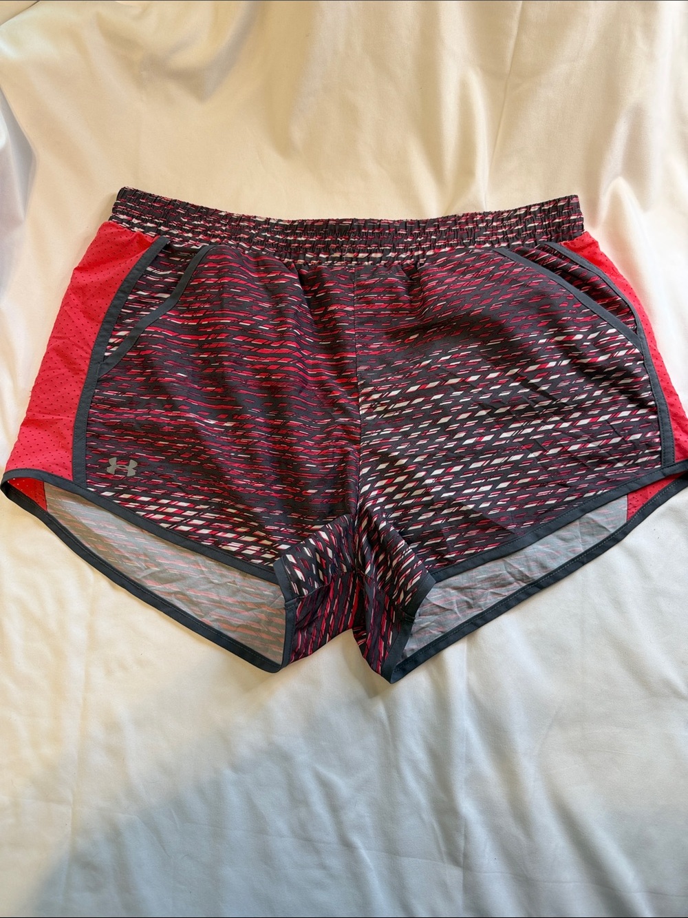 Under Armour Women's Pink and Black Patterned Athletic Shorts
